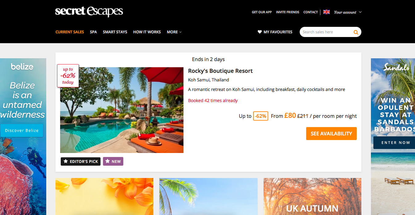 Secret Escapes获1.11亿美元D轮融资，通过收购扩大全球度假游市场份额