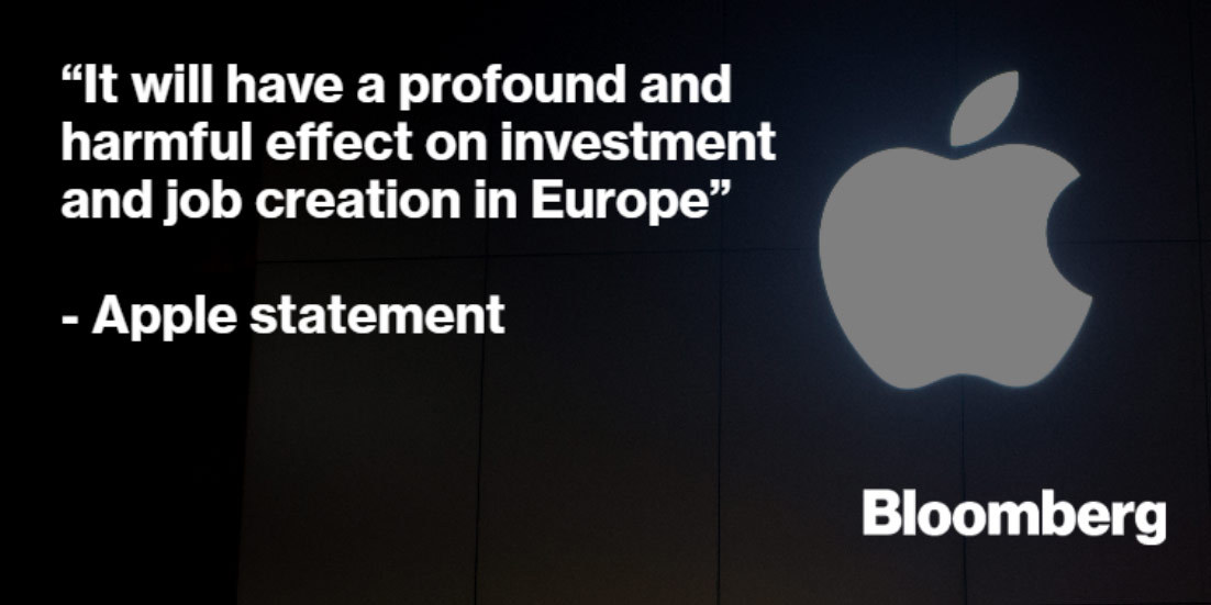 欧盟裁定苹果支付145亿美元，苹果：这将影响欧洲的投资就业！