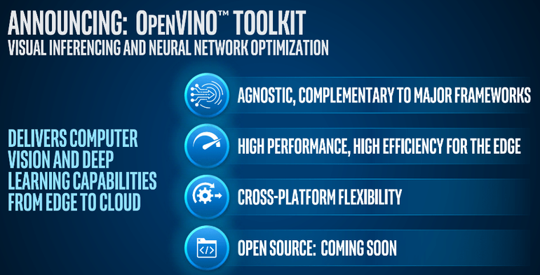 英特尔发布OpenVINO工具包，开发者可依此在物联网上建立AI模型