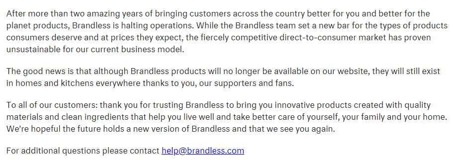 焦点分析 | 软银愿景基金首败，2.4 亿美元押注的美国线上“十元店”「Brandless」宣布倒闭