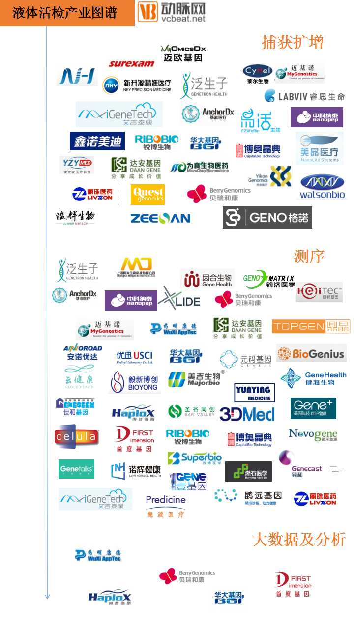 中国液体活检产业图谱，涉及6个子领域、64家企业全景扫描