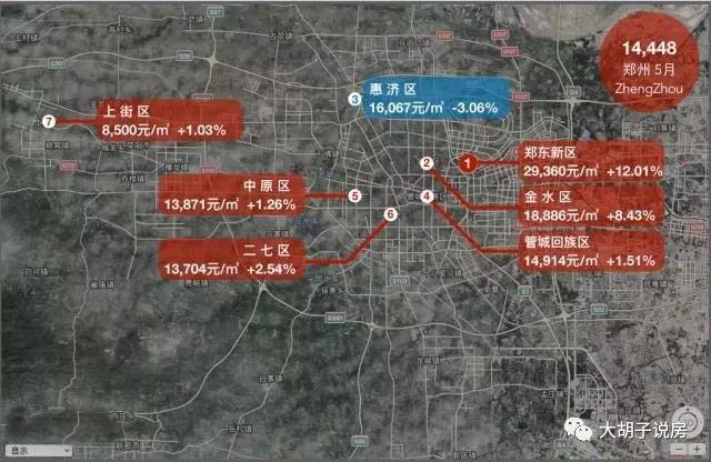 哪个城市涨最多?18座热门城市房价地图（5月版）