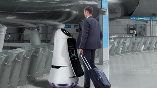 LG is rolling out series of robots to replace many service industry jobs.