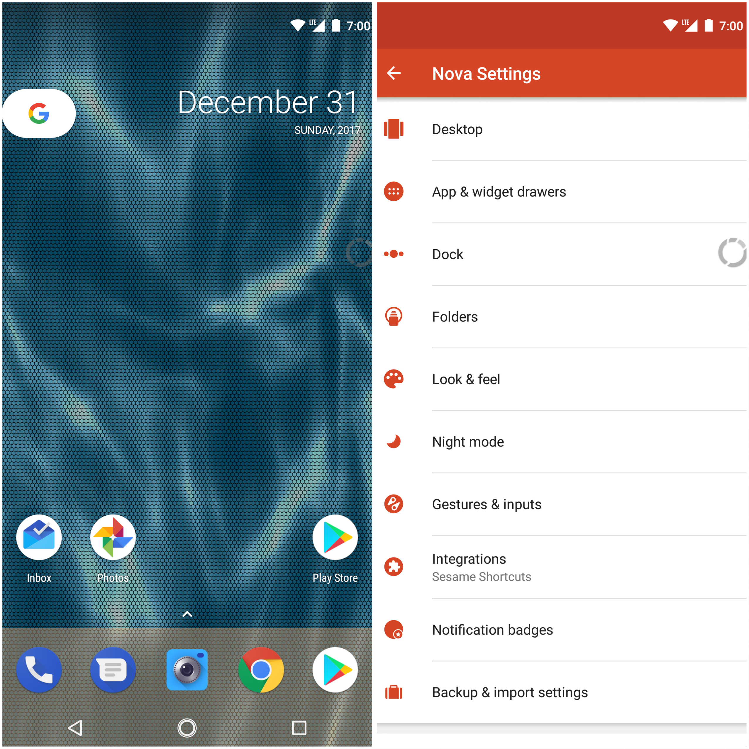 Lawnchair Launcher 与 Nova Launcher