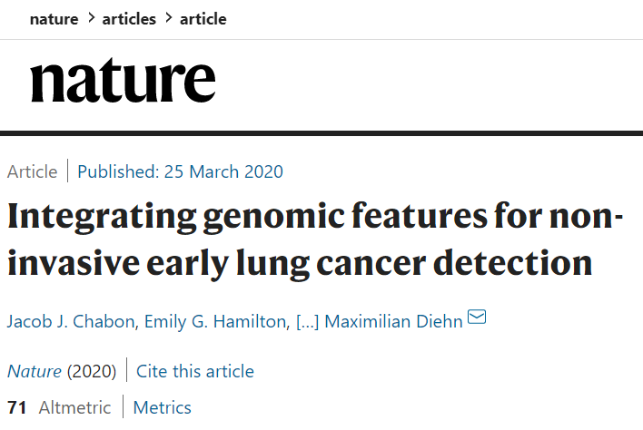 Nature：机器学习再立功，斯坦福大牛团队实现无创早期肺癌筛查