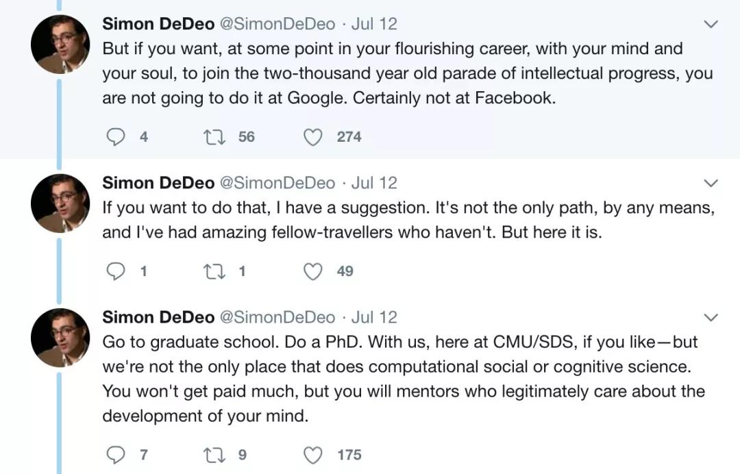 “都是为你好，别去 Google，读个博吧”