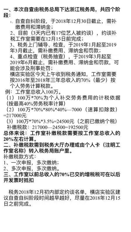 影视从业者要高额补税？地方税务局：已上门辅导企业自查，但无一刀切补税比例