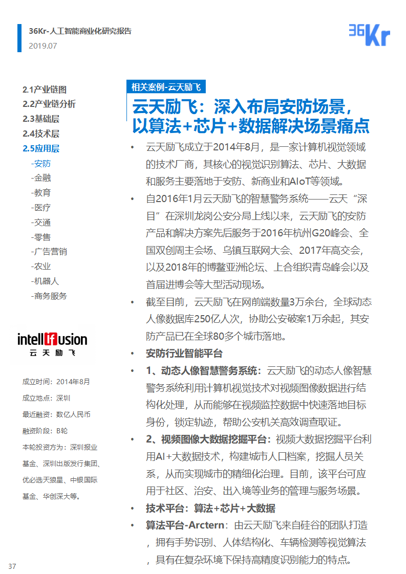 36氪研究 | 人工智能商业化研究报告（2019）