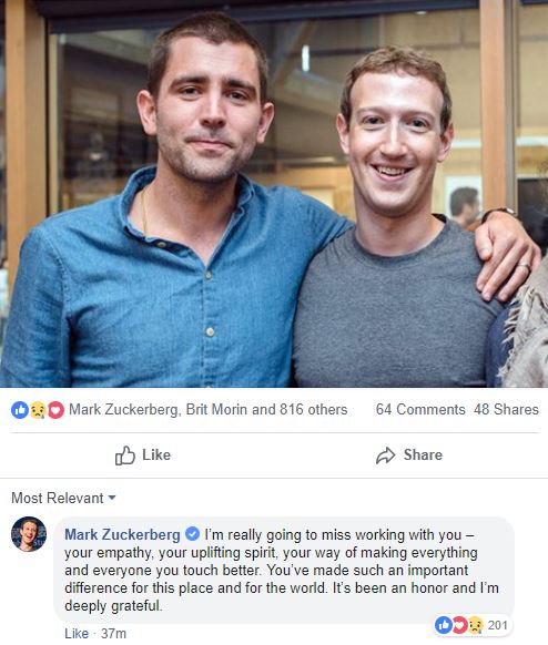 Facebook首席产品官等两大高管离职，盘后跌2%