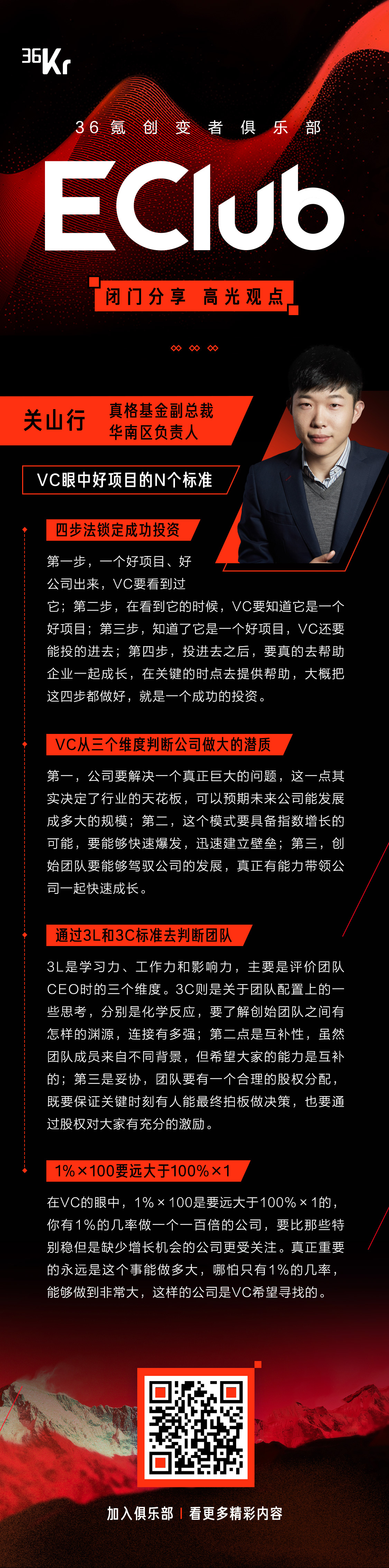 真格基金关山行：VC眼中好项目的N个标准？| EClub创变者俱乐部专属分享