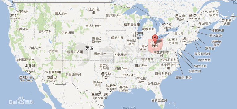 底特律位置在美国地图图片