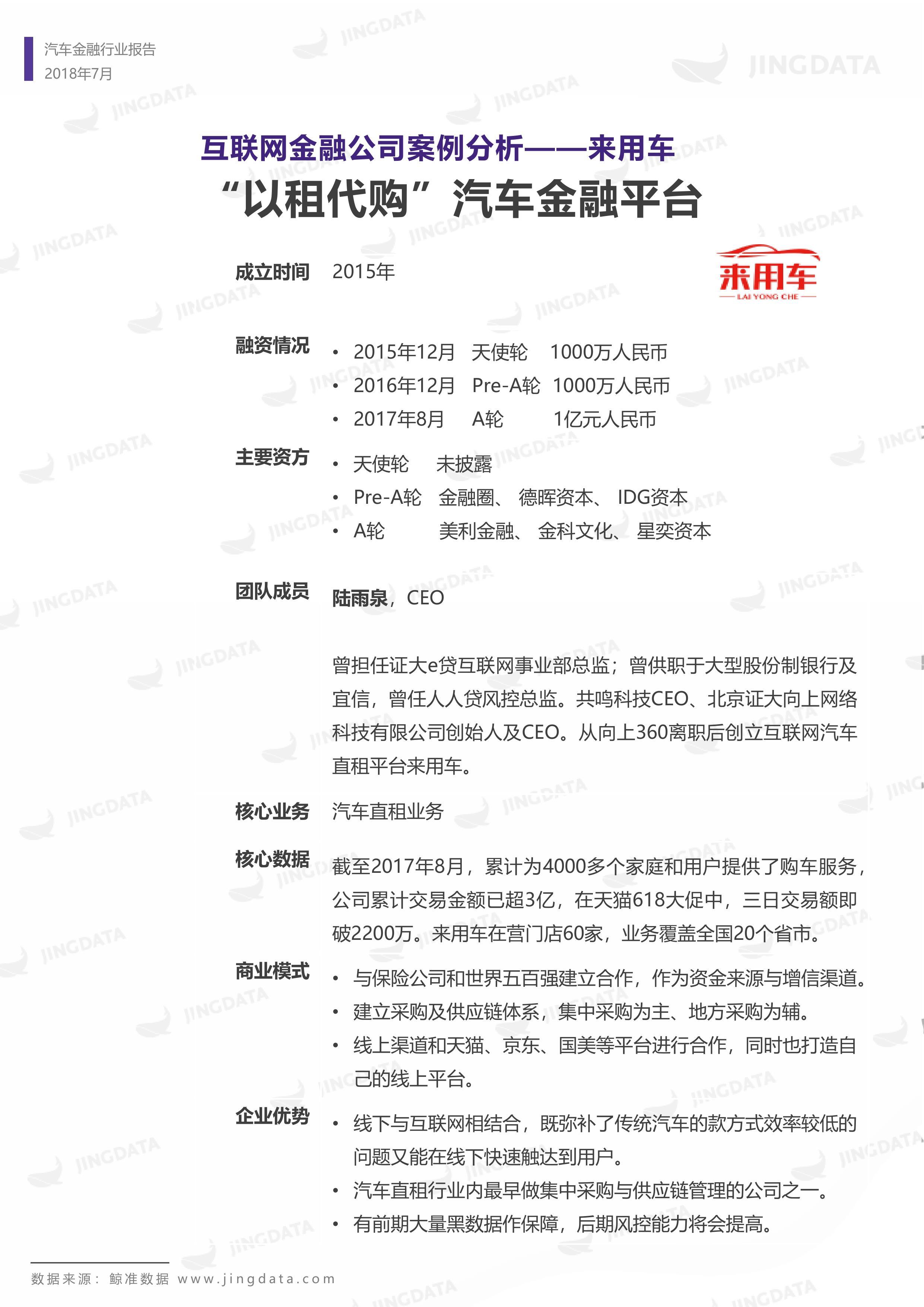 2018年中国汽车金融行业研究报告丨鲸准研究院