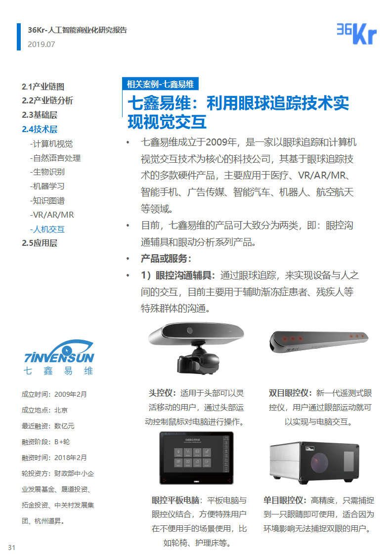 36氪研究 | 人工智能商业化研究报告（2019）