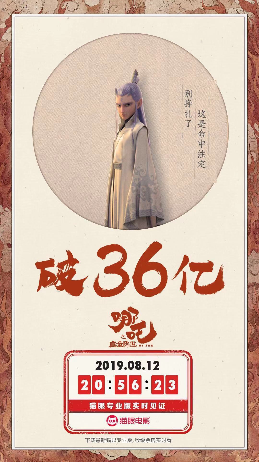 电影《哪吒之魔童降世》累计票房破36亿