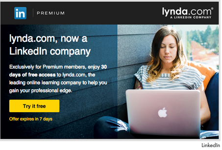  Linkedin 首次提供免费 Lynda.com 课程