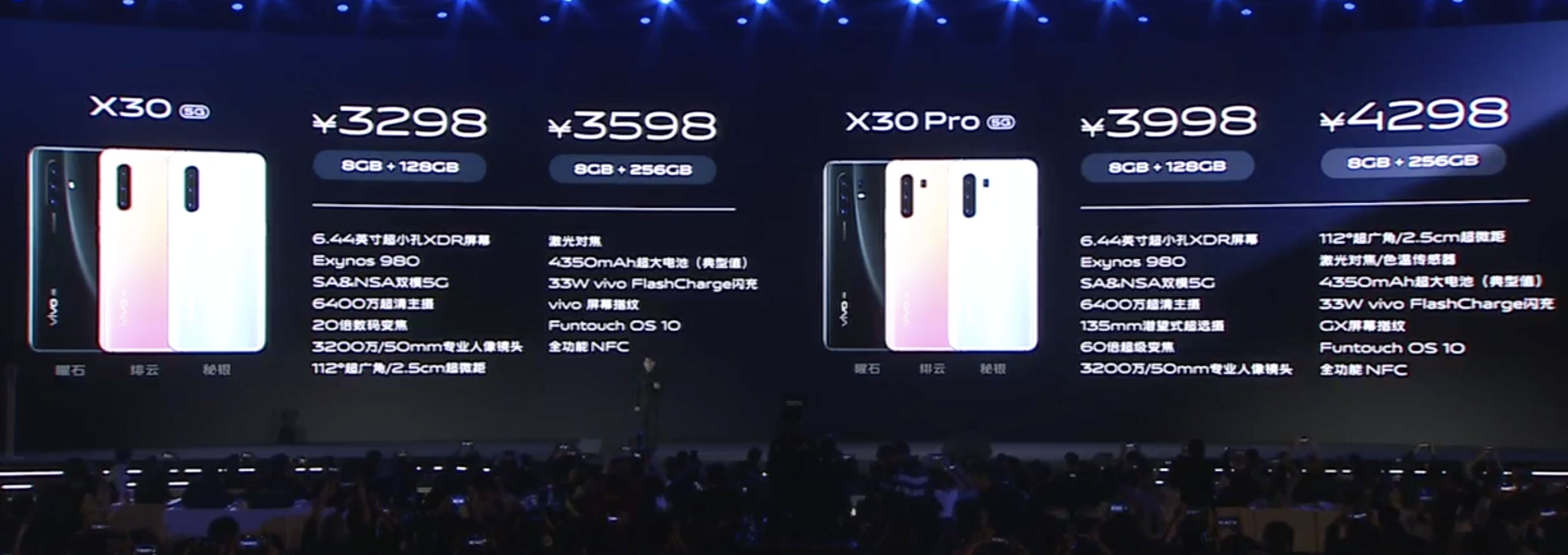 vivo发布的X30系列新品均支持双模5G，起售价3298元