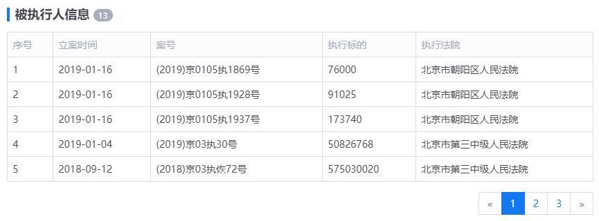 乐视控股再添三条被执行人信息