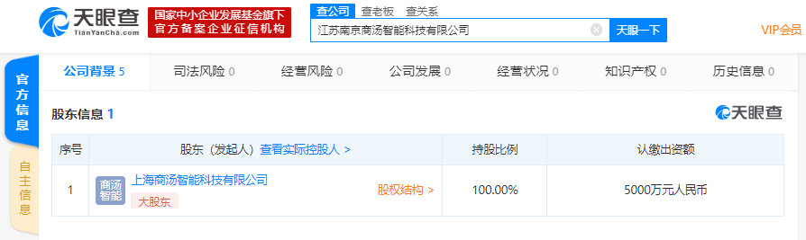商汤科技在南京成立新公司