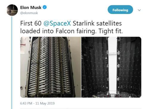 马斯克首次公开SpaceX互联网高速卫星照片，计划于5月15日发射