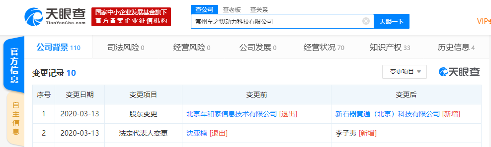 理想汽车退出常州车之翼股东，新增无人配送企业新石器