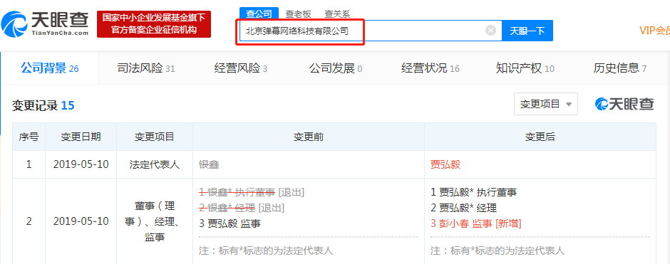 “A站”运营公司法定代表人及主要人员发生变更