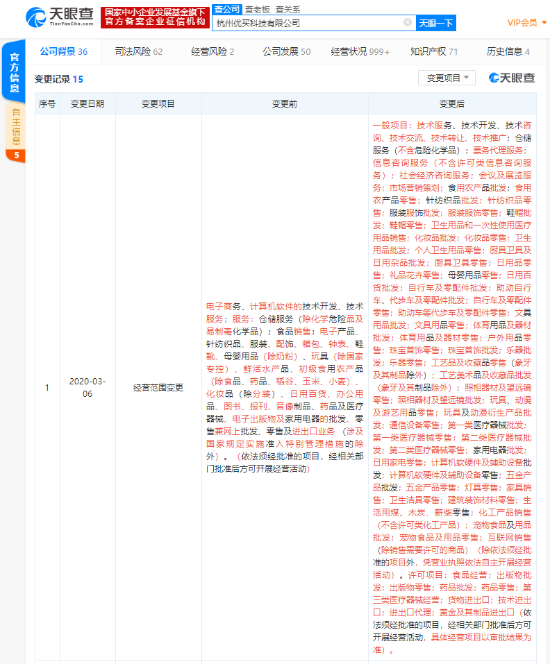 考拉海购旗下公司发生工商变更，经营范围新增医疗器械及自行车相关业务