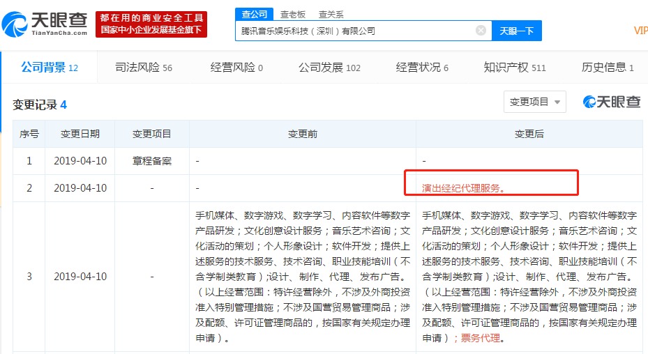 腾讯音乐新增演出经纪代理服务
