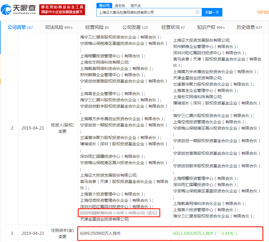 好未来旗下公司退出喜马拉雅FM股东行列