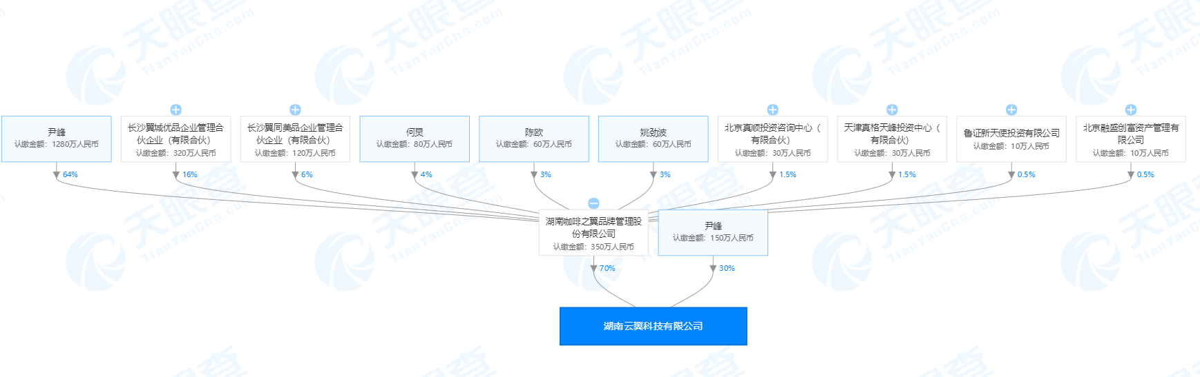 咖啡之翼500万元成立科技公司，何炅、陈欧、姚劲波等均为受益人
