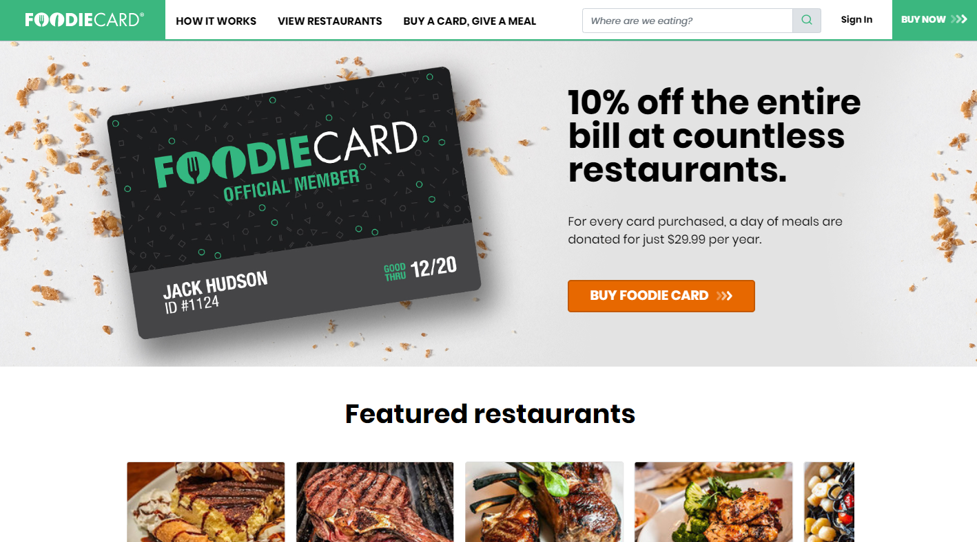 可以打九折的美食卡？美国餐饮订阅公司「Foodie Card」获 150 万美元融资