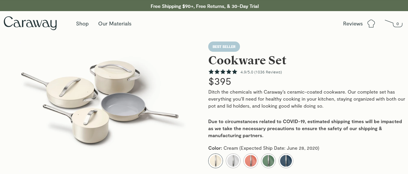 销售环保的成套陶瓷炊具，「Caraway」获 530 万美元种子轮融资