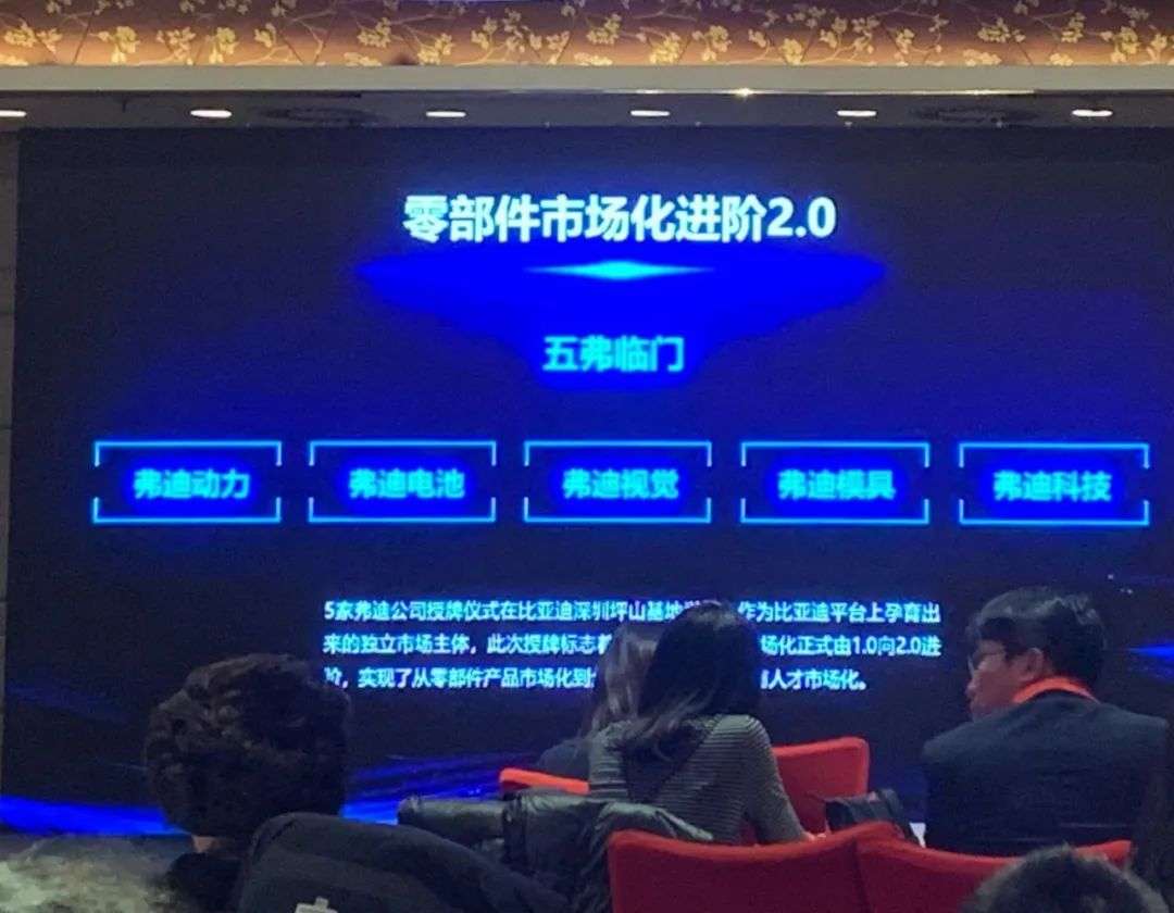 比亚迪拟将弗迪系列公司市场化 来源：未来汽车日报