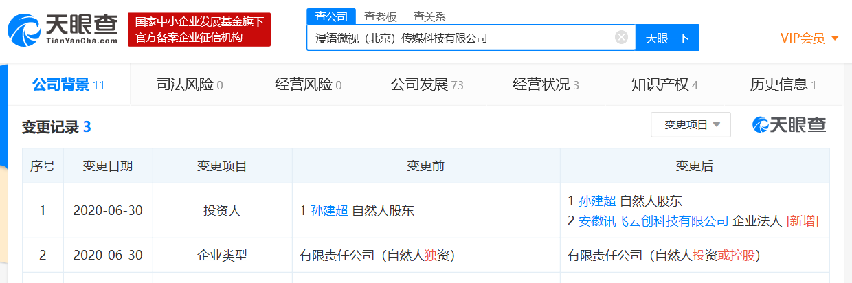 科大讯飞关联公司投资儿童社区科创短视频学习平台漫语微视