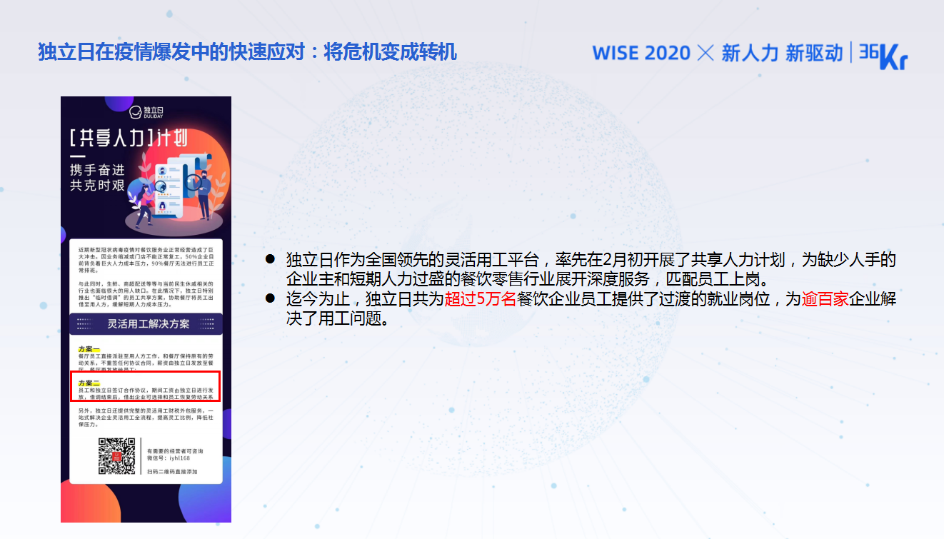 独立日创始人兼CEO郑一：城市服务业蓝领的灵活用工新趋势｜WISEx2020新人力时代峰会