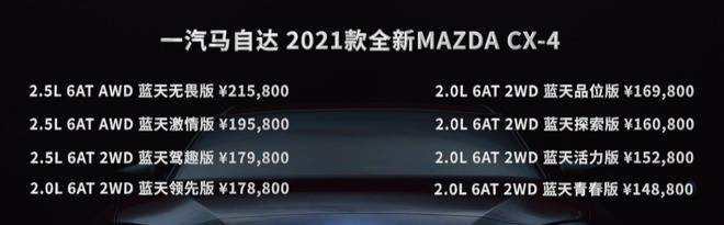 Next Speed丨平均增配8800元，2021款马自达CX-4正式上市