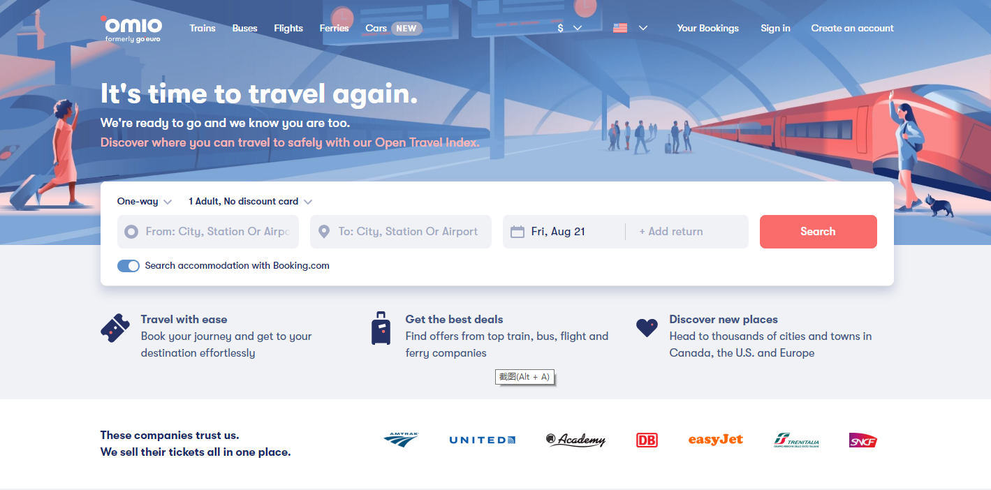 为用户提供旅游出行的交通预订工具，德国版“去哪儿网”「Omio」完成1亿美元融资