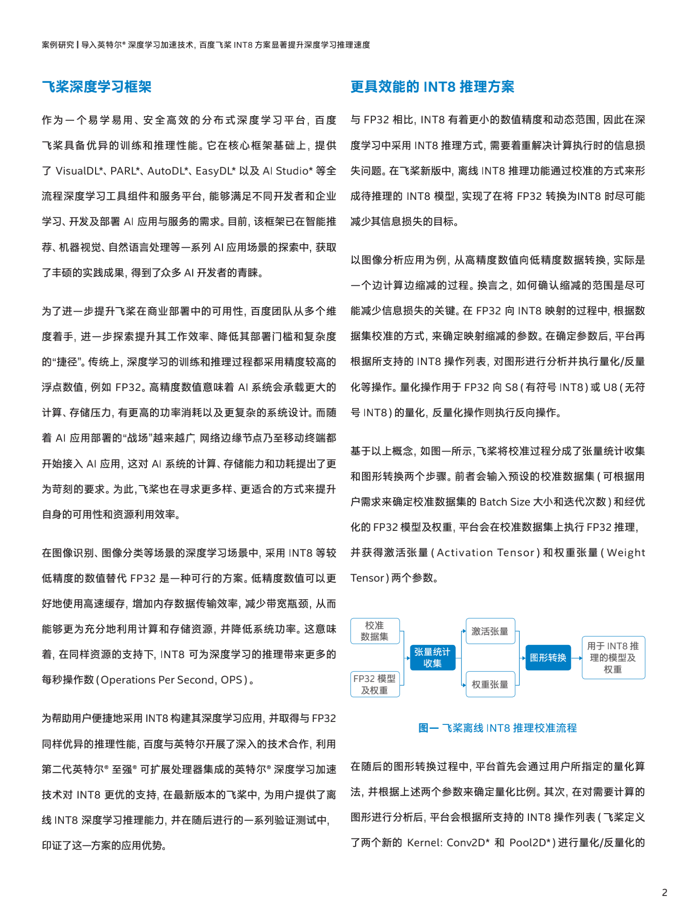 导入英特尔®深度学习加速技术百度飞桨 INT8方案提升深度学习推理速度