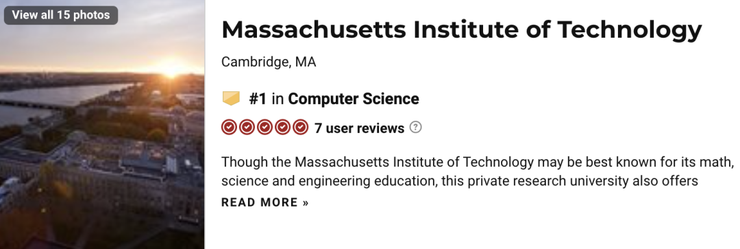 USNews全美大学排名出炉：普林斯顿蝉联冠军，MIT计算机专业第一