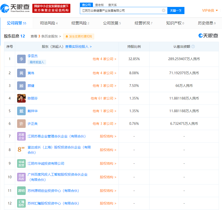 广州百度风投入股健康咨询服务提供商万众幸健康