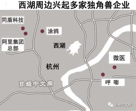 中国独角兽地图：杭州阿里巴巴创业环