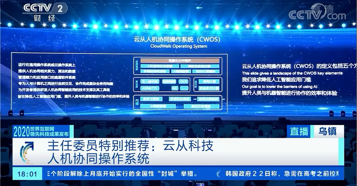 云从科技全球首款人机协同操作系统亮相世界互联网大会