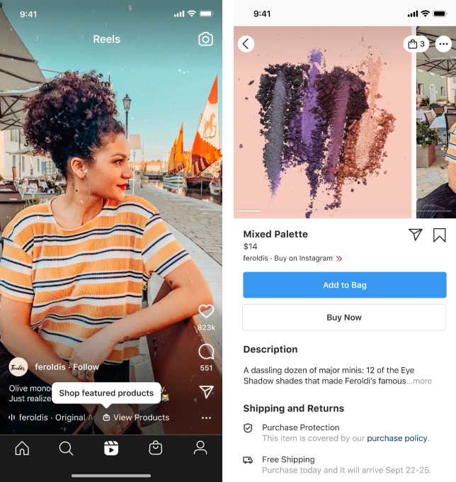 最前线 | Instagram在TikTok竞品Reels上线购物功能