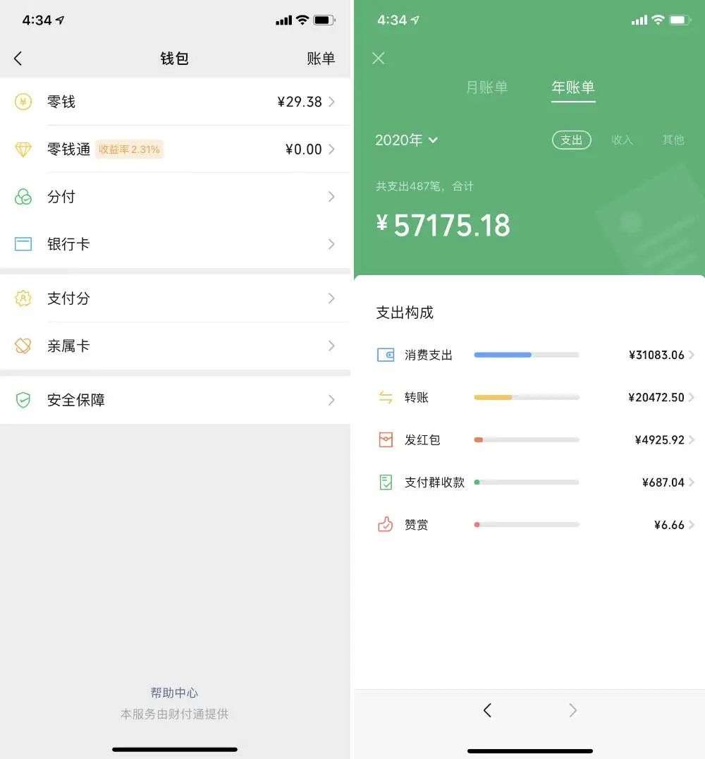 微信年账单来了一边说着没有钱一边花了10w