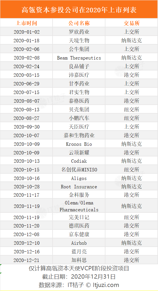 2020 十大 IPO 捕手公布，高瓴红杉敲钟忙