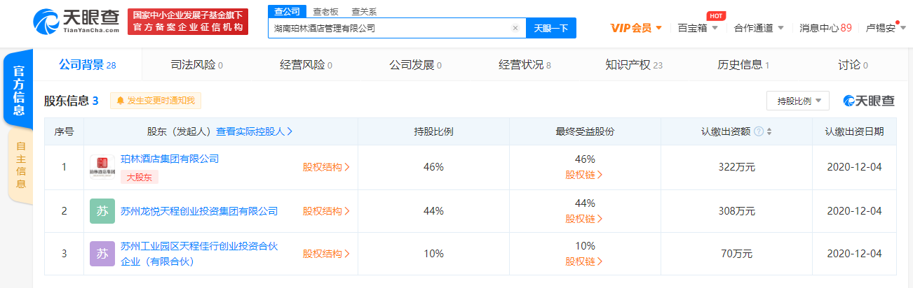 同程、艺龙关联公司入股珀林酒店