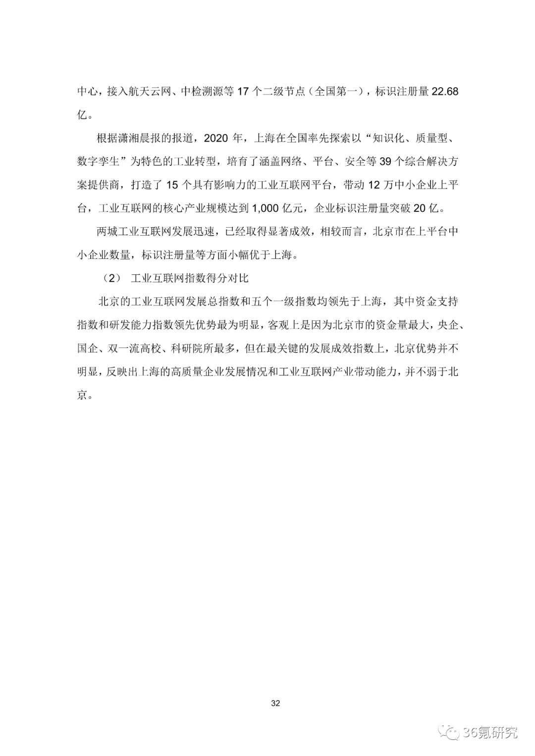 36氪研究院 | 新基建系列之：2020年中国城市工业互联网发展指数报告