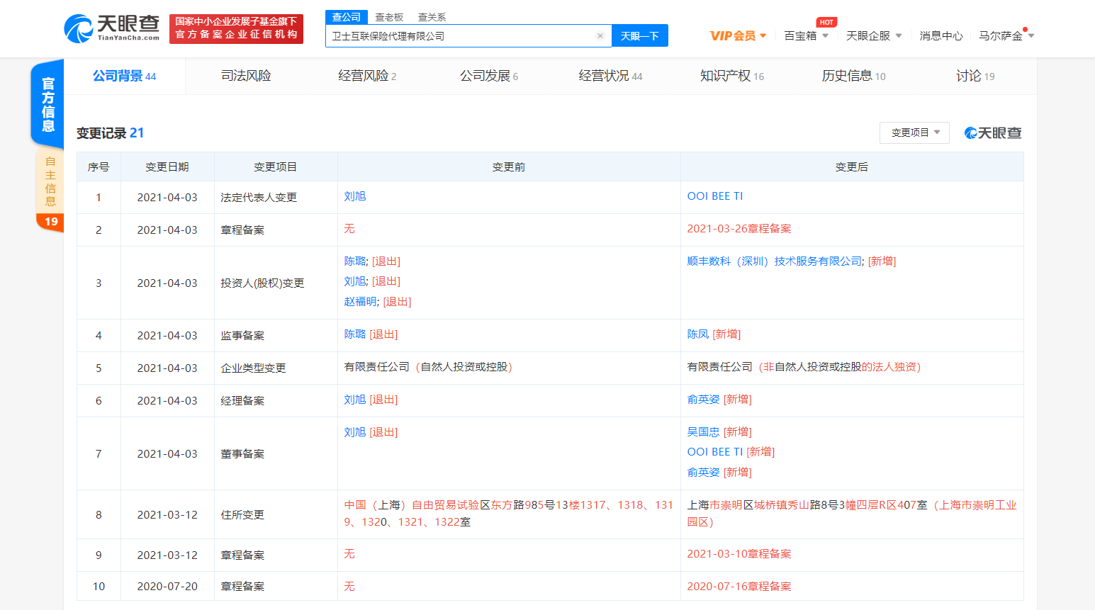 顺丰全资入股卫士互联保险代理有限公司，后者为旅行险服务平台