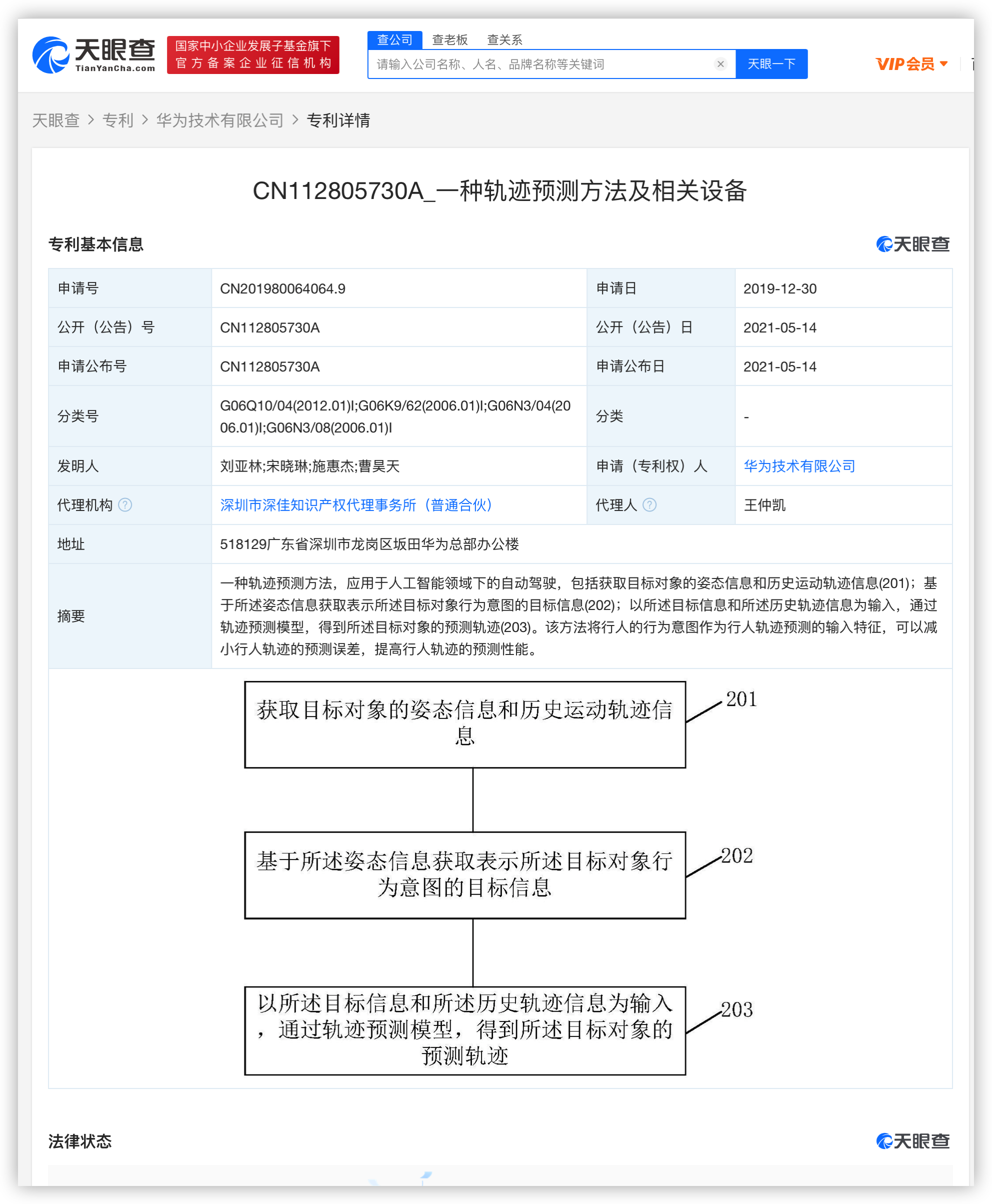 华为公开行人轨迹预测专利