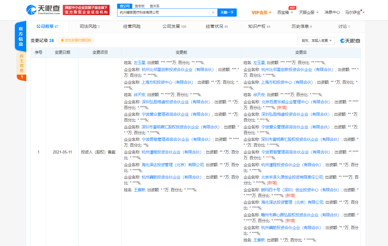 百度入股糖吉医疗，持股比例约6.6%
