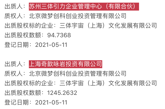游族已敲定「三体」IP买家？三体宇宙64%股权出质予新浪